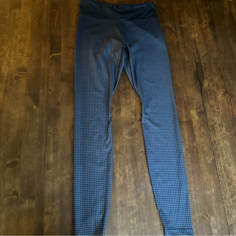 KiraGrace Kira Grace M‎ Black Gray Houndstooth High Rise Leggings Ombre Athletic